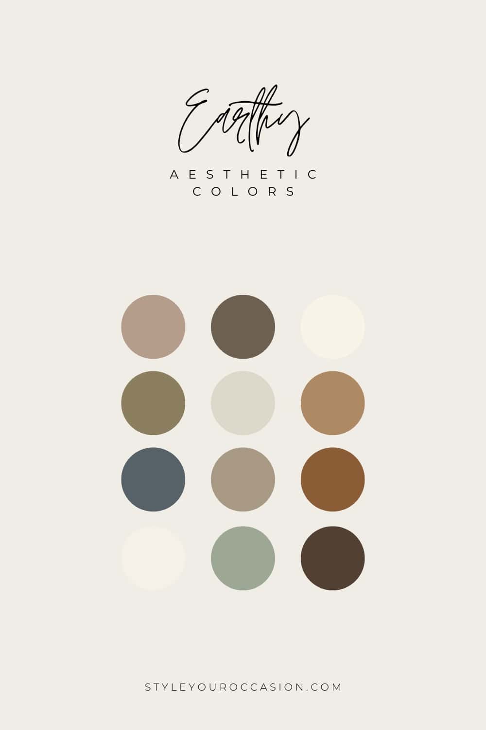 image of a color palette of earth tones