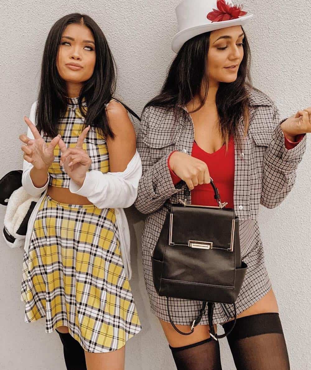 Two women dressed as Cher and Dionne from Clueless.