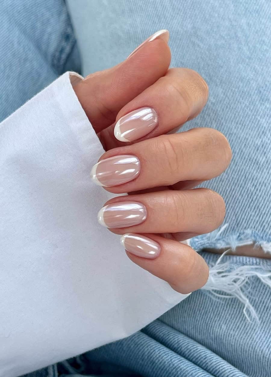 chrome french manicure