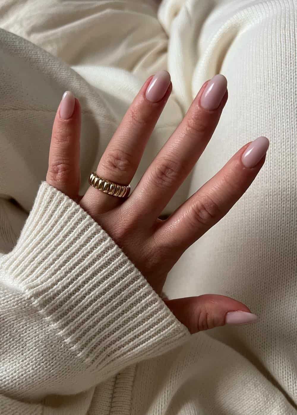 short milky white nails