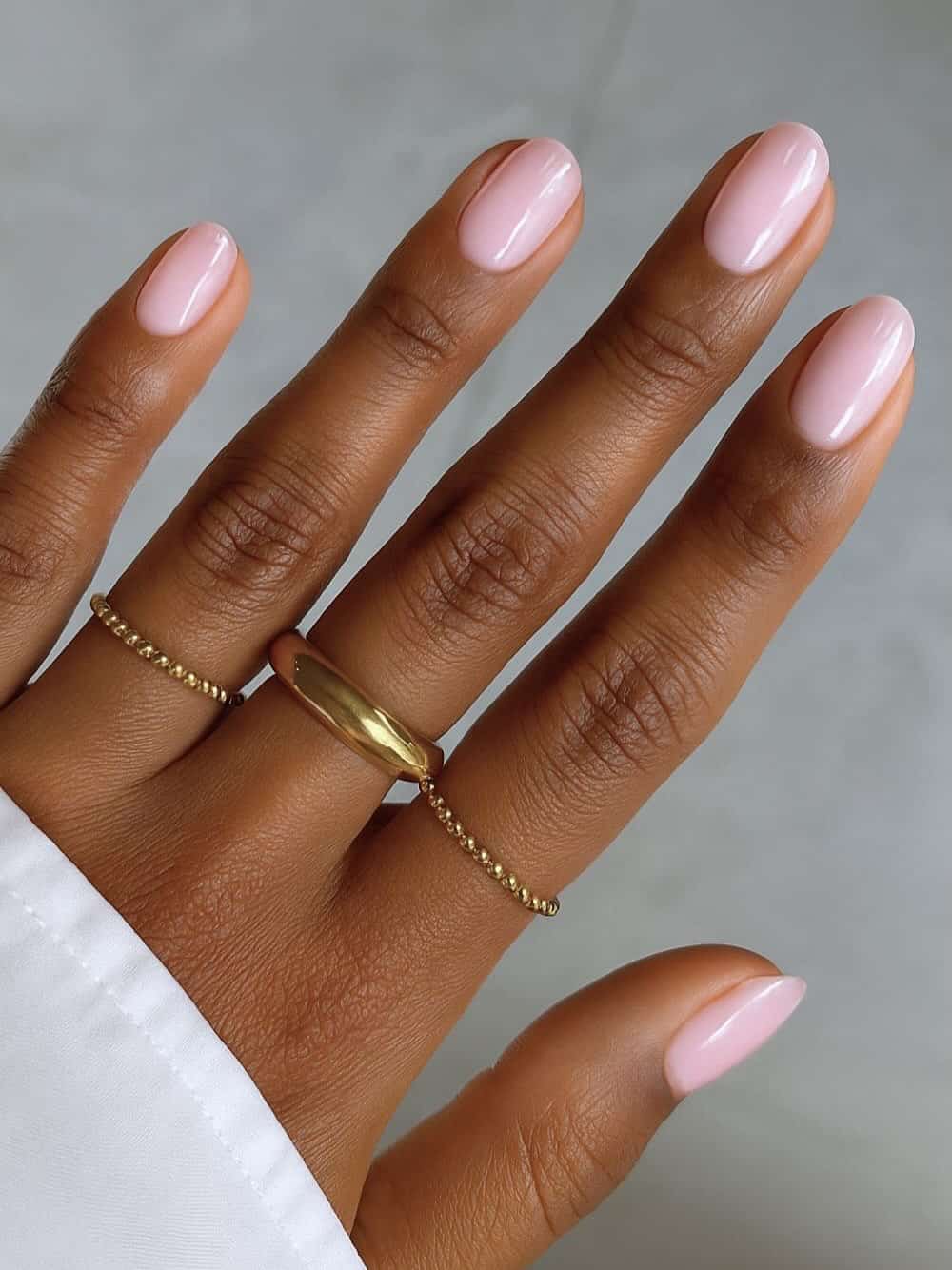 short sheer pink nails