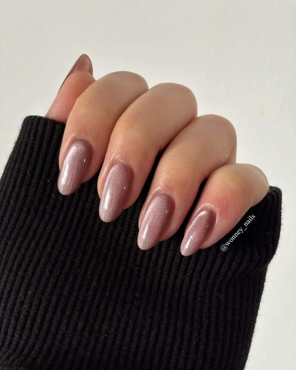 short velvet mocha almond nails