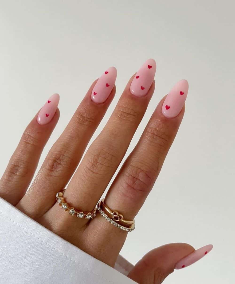 Sheer Pink w/ Dainty Hearts